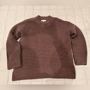 Madewell women’s chocolate brown ribbed sweater
